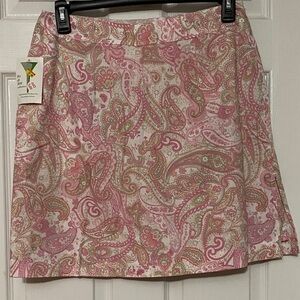Chic To A Tee Paisley Pink and White Golf Skort